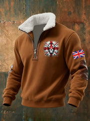Men's Vintage British Lion Print Sweatshirt-5