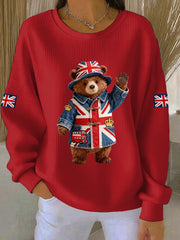 Women's British style  Print Casual Sweatshirt-2