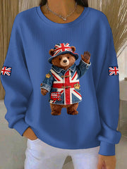 Women's British style  Print Casual Sweatshirt-1