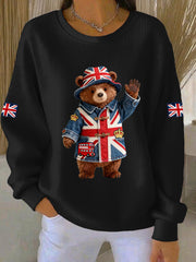 Women's British style  Print Casual Sweatshirt-3