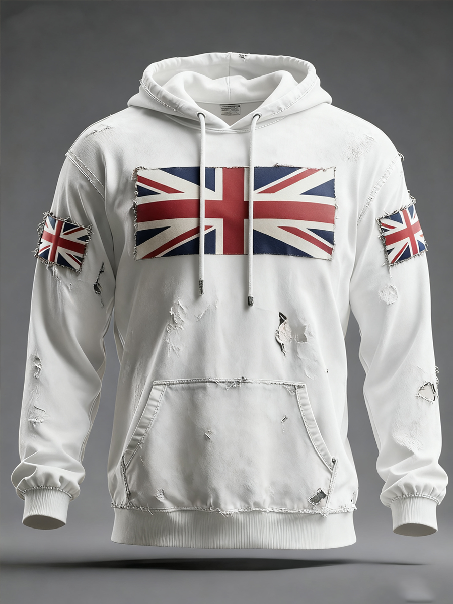 Men's British Flag Printed Hoodie-1