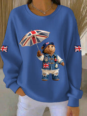 Women's British style  Print Casual Sweatshirt-1