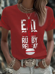 Women's England Rugby Lover Roses Printed T-Shirt-2