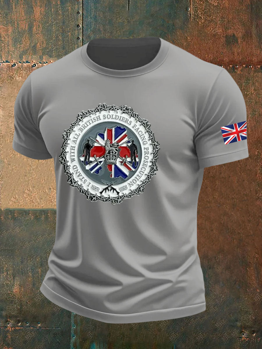 Men's British Veteran imitation cotton short-sleeved T-shirt-4