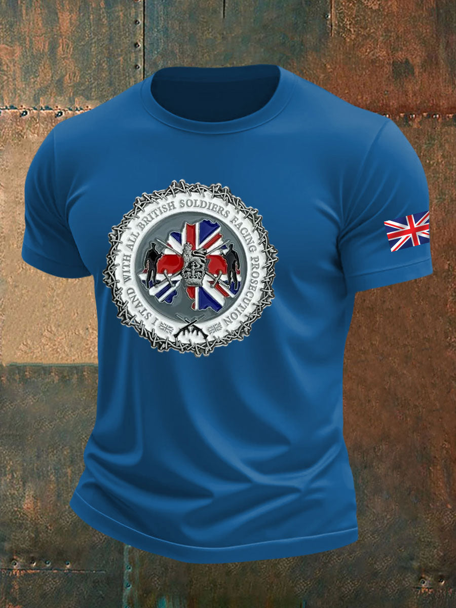 Men's British Veteran imitation cotton short-sleeved T-shirt-5