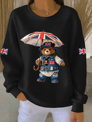 Women's British style  Print Casual Sweatshirt-3