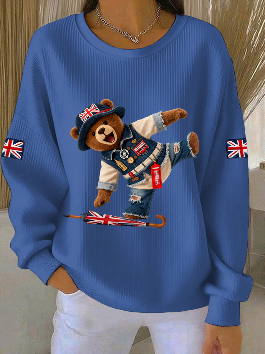 Women's British style  Print Casual Sweatshirt-1