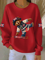 Women's British style  Print Casual Sweatshirt-2