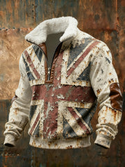 Men's Vintage England Flag Printed Sweatshirt