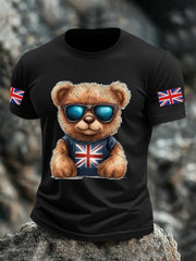 Men's Vintage England Flag Beer Printed T-shirt-1