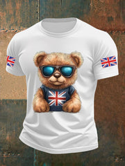 Men's Vintage England Flag Beer Printed T-shirt-2