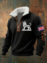 Men's Vintage England Flag Lion Printed Sweatshirt-2