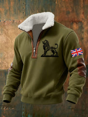 Men's Vintage England Flag Lion Printed Sweatshirt-4