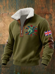 Men's Vintage England Flag Lion Printed Sweatshirt-4