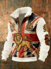 Men's Vintage England Flag Lion Printed Sweatshirt-1