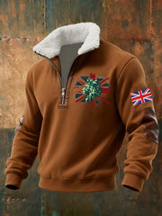 Men's Vintage England Flag Lion Printed Sweatshirt-5