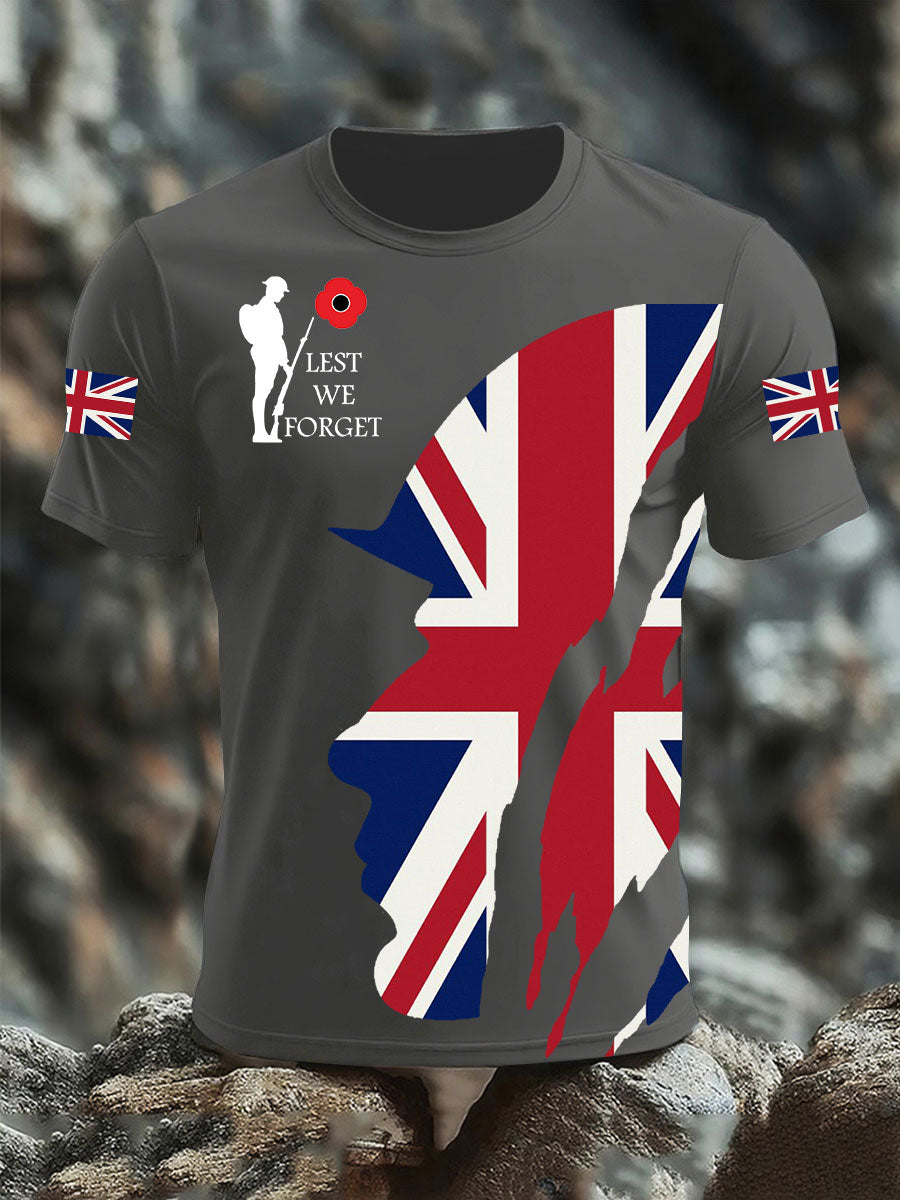 Men's Remembrance Day Lest We Forget Short Sleeves T-shirt-2