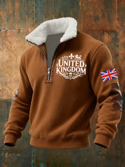 Men's Vintage England Flag Lion Printed Sweatshirt-5