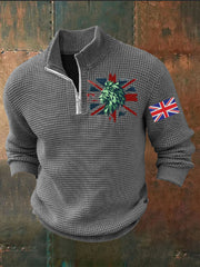 Men's Vintage England Flag Lion Printed Sweater-4