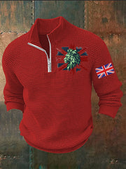 Men's Vintage England Flag Lion Printed Sweater-6