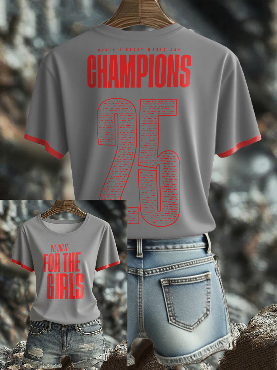 Women's England Rugby Lover Roses Printed T-shirt-2