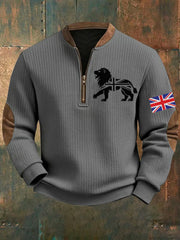 Men's Vintage England Flag Lion Printed Sweatshirt-2