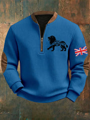 Men's Vintage England Flag Lion Printed Sweatshirt-3