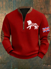 Men's Vintage England Flag Lion Printed Sweatshirt-4