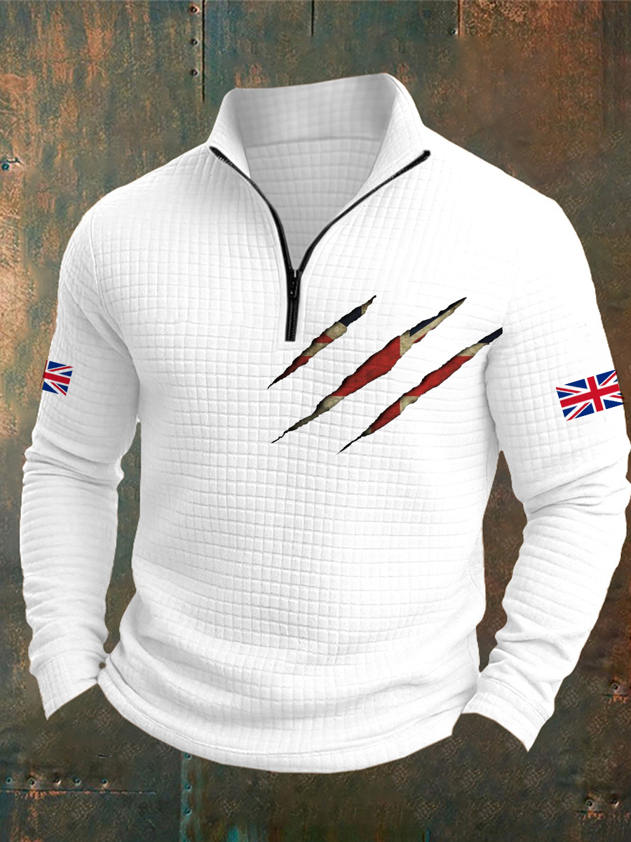 Men's UK Flag Art Printed Casual Tops