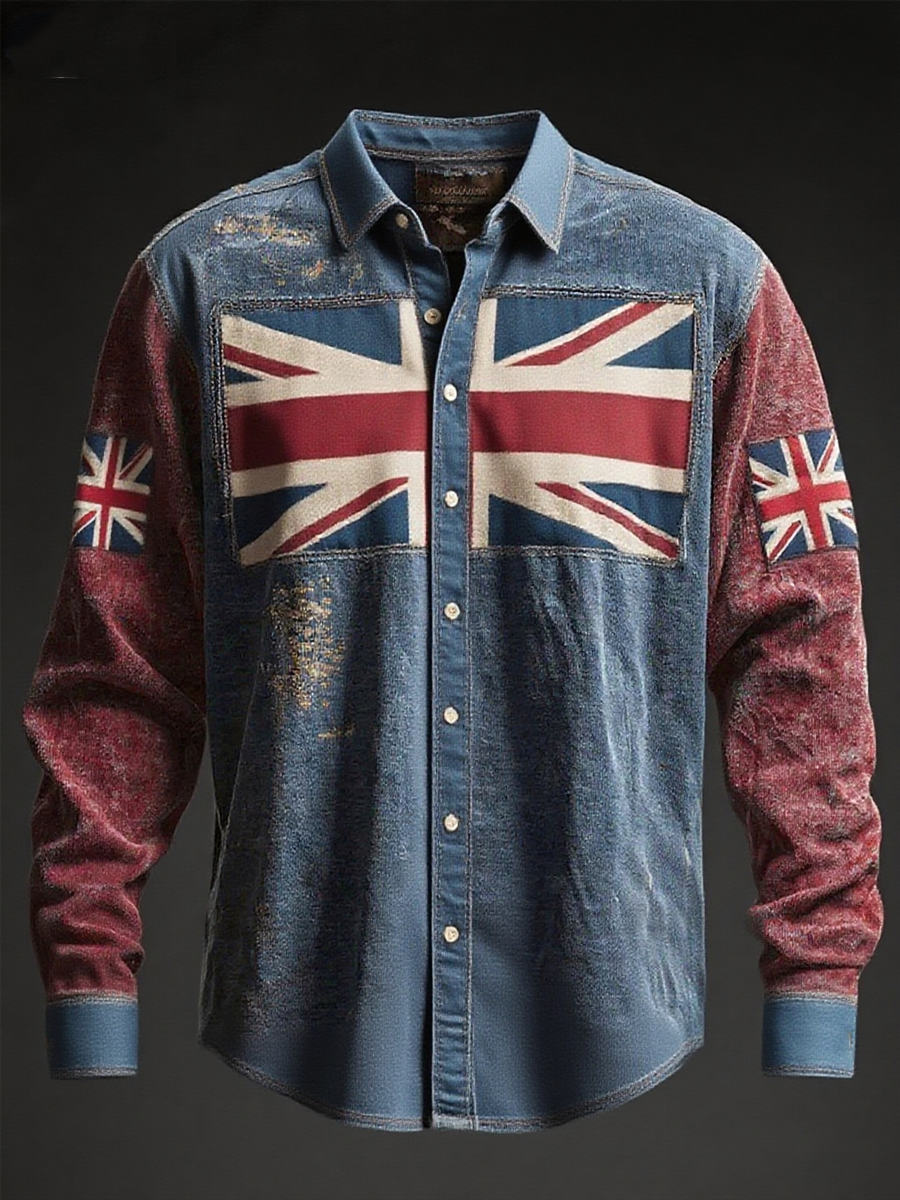 Men's British Flag Printed Shirt