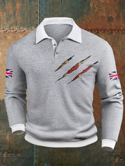 Men's UK Flag Art Printed Casual Tops