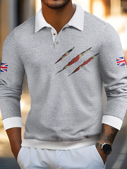 Men's UK Flag Art Printed Casual Tops-1