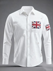 Unisex British Flag Patchwork Printed Shirt-1