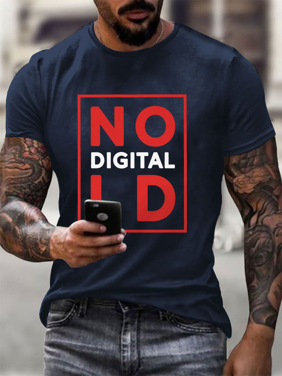 Men's No Digital ID Printed short-sleeved T-shirt-2