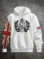 Men's Vintage England Flag Lion Printed Hoodie-2