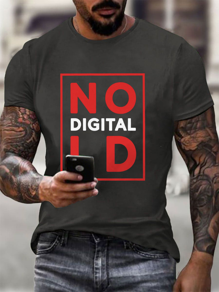 Men's No Digital ID Printed short-sleeved T-shirt-4