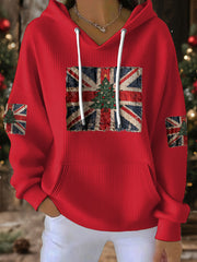 Women's UK Flag Christmas Santa Printed Sweatshirt-3