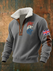 Men's Vintage England Flag Lion Printed Sweatshirt-3