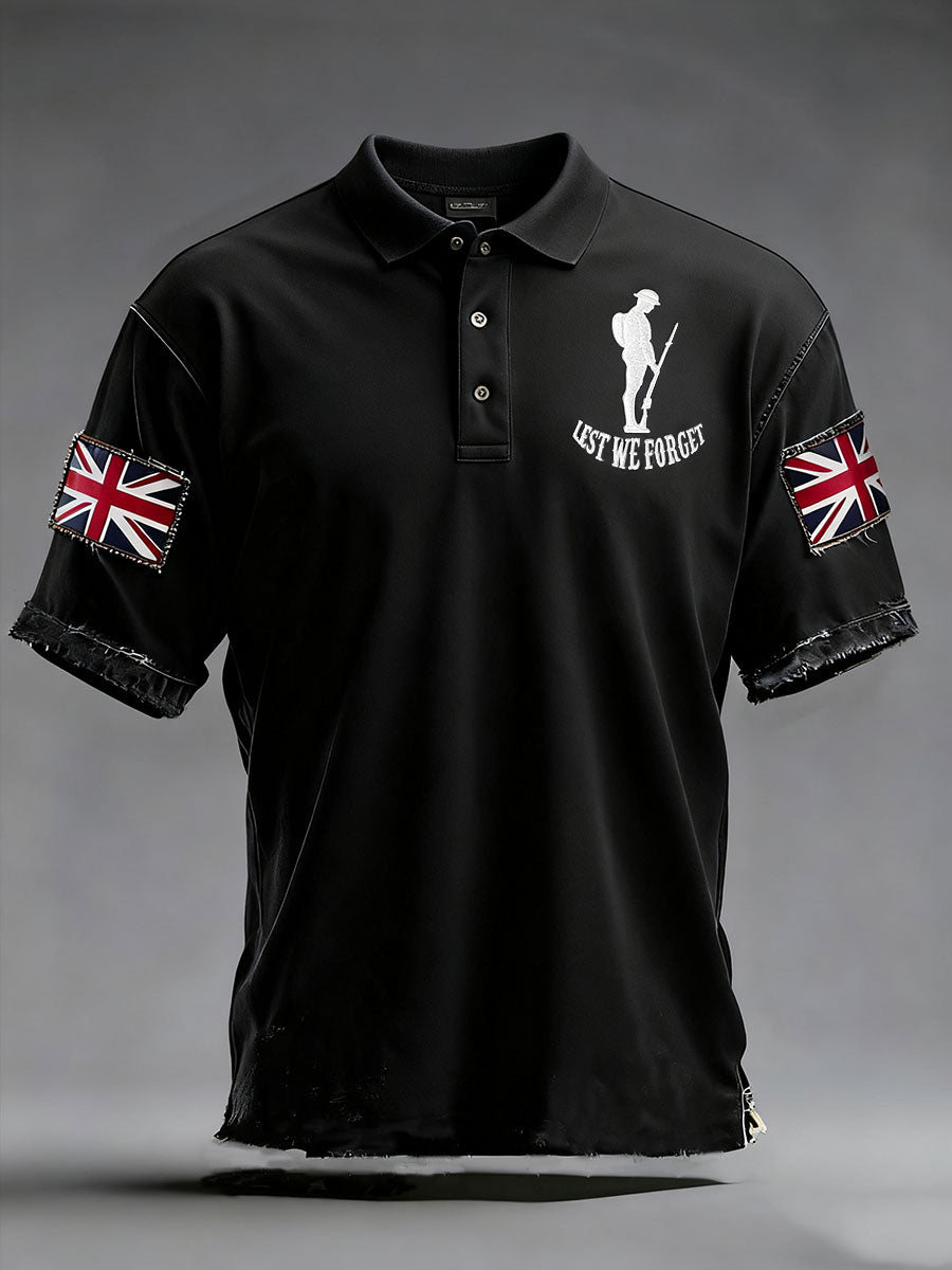 Men's Remembrance Day Lest We Forget Polo Shirt-1