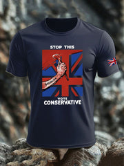 Men's Stop this Vote Conservative imitation cotton short-sleeved T-shirt-1