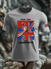 Men's Stop this Vote Conservative imitation cotton short-sleeved T-shirt-3