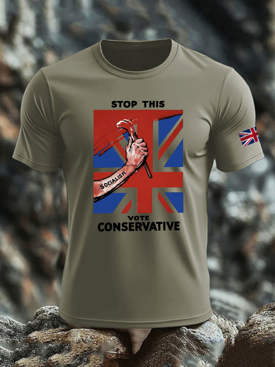 Men's Stop this Vote Conservative imitation cotton short-sleeved T-shirt-2