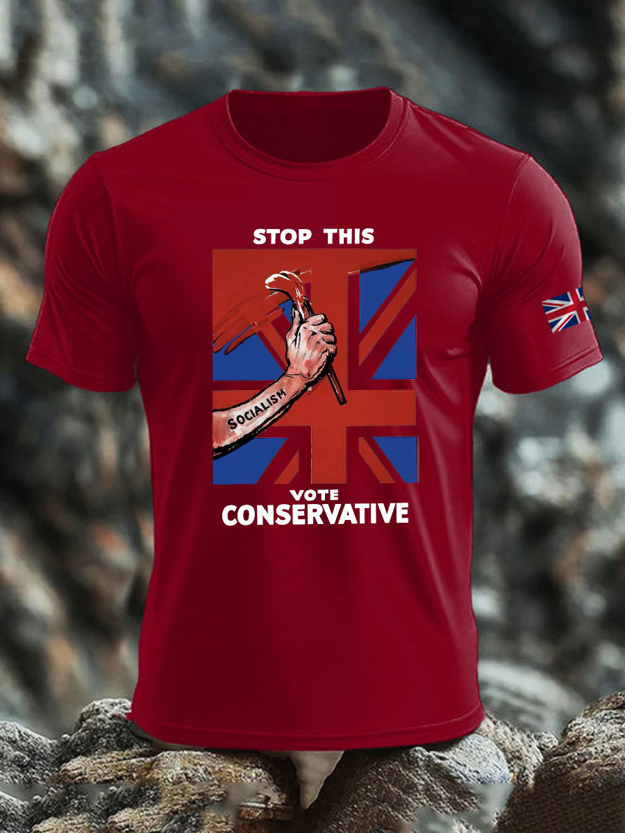 Men's Stop this Vote Conservative imitation cotton short-sleeved T-shirt-5