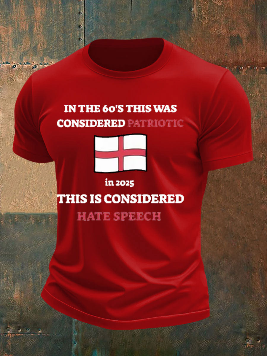 Men's St George Cross England Flag  imitation cotton short-sleeved T-shirt-2
