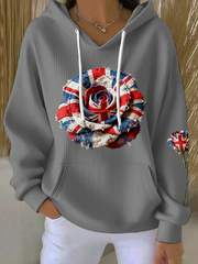 Women's  british patchwork Rose Printed Tops-2