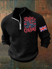 Men's Vintage England Flag Lion Printed Sweater-2