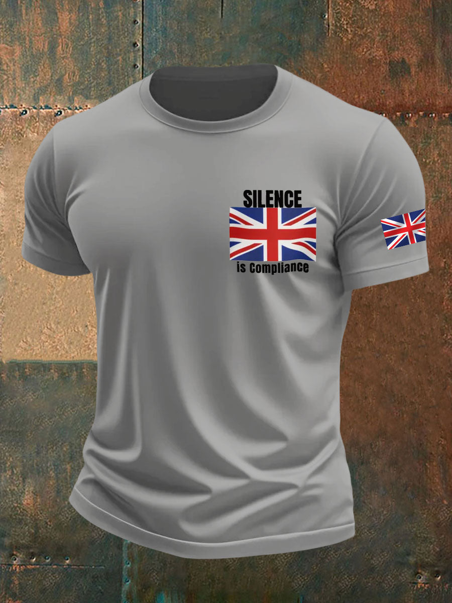 Men's Silence is Compliance imitation cotton short-sleeved T-shirt-4