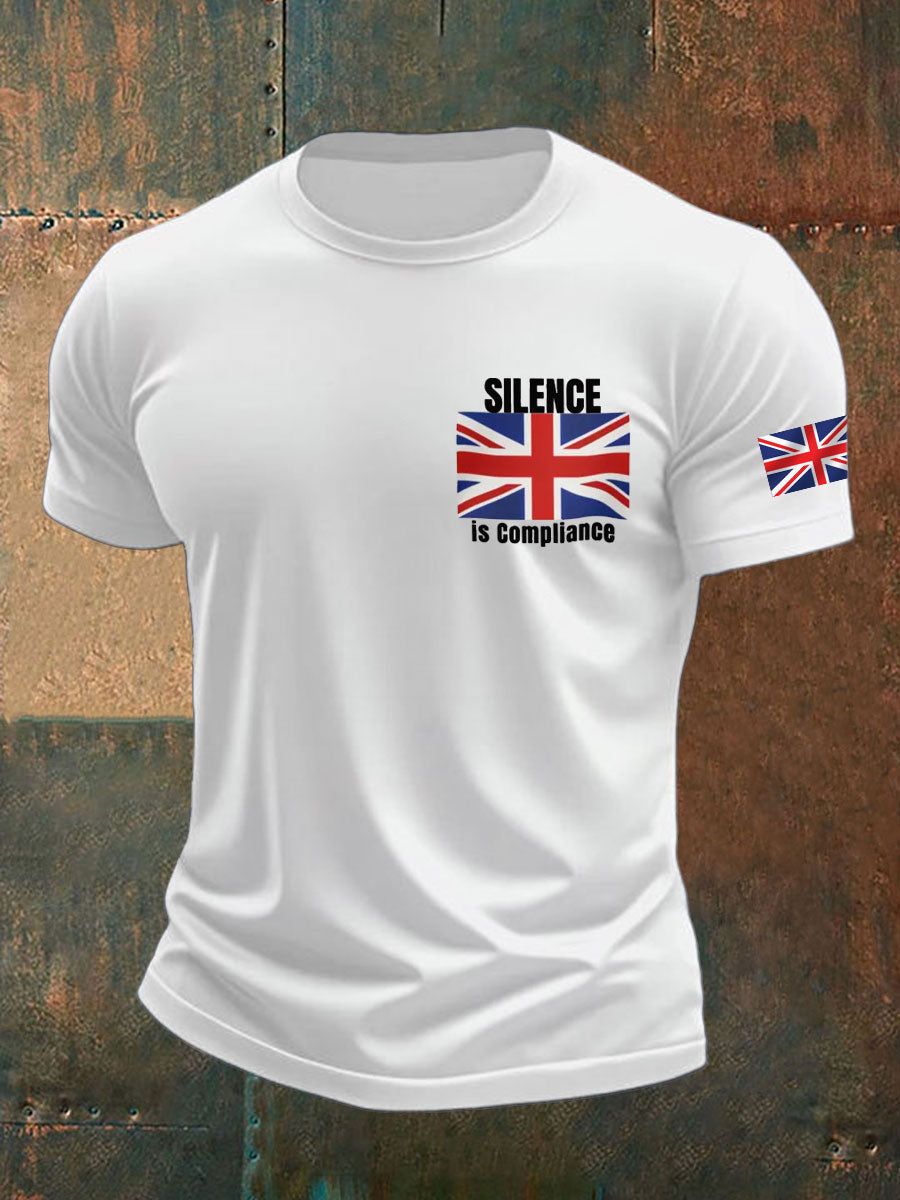 Men's Silence is Compliance imitation cotton short-sleeved T-shirt-5