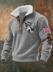 Men's Vintage England Flag Lion Printed Sweatshirt-2