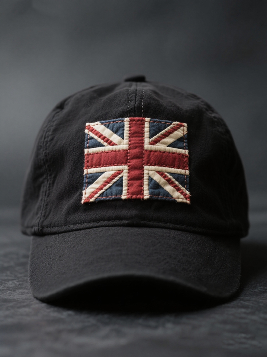 Unisex british flag patchwork Print Hat-1